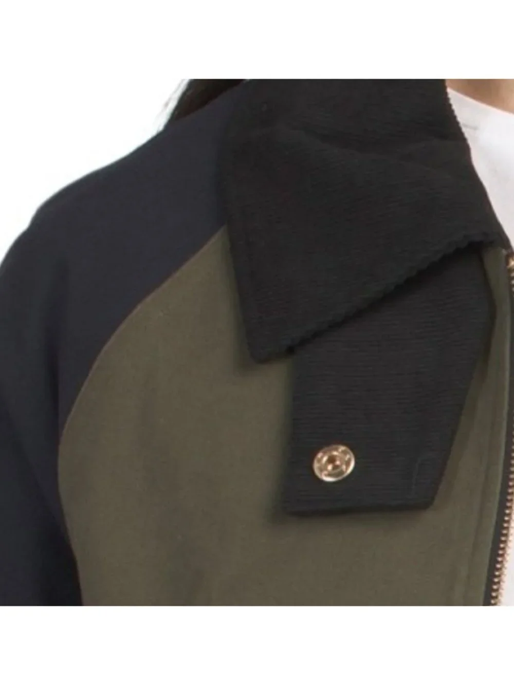 BERNARDO Brushed Cotton Blend Color Block Coat